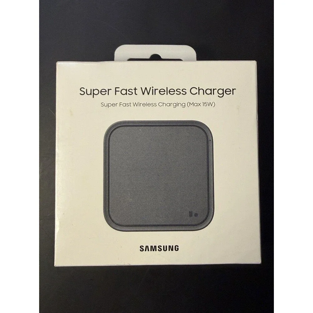 Samsung Super Fast Wireless Charger EP-P2400DEWMT 15W Pad USB-C Phone Buds Black